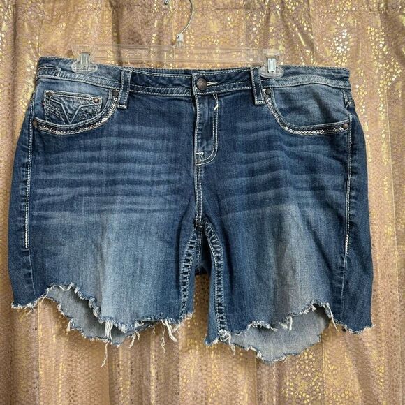 Vigoss Upcycled Cut Off Heritage Fit Jean Shorts Size 20 - Picture 1 of 9